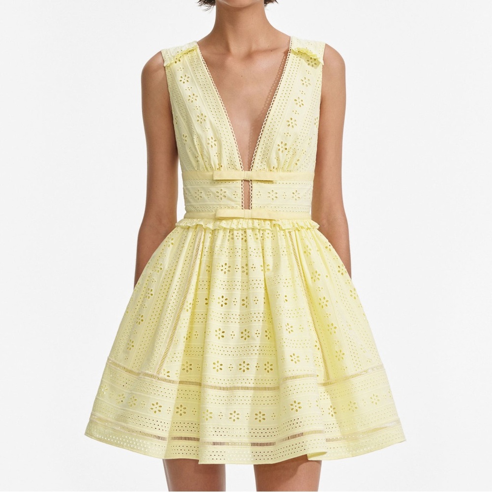 SELF-PORTRAIT
Broderie anglaise cotton minidress